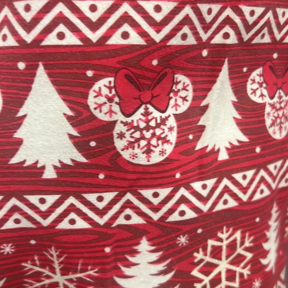 DISNEY GIRLS LEGGINGS 11/12 RED WITH TREES AND MINNIE MOUSES